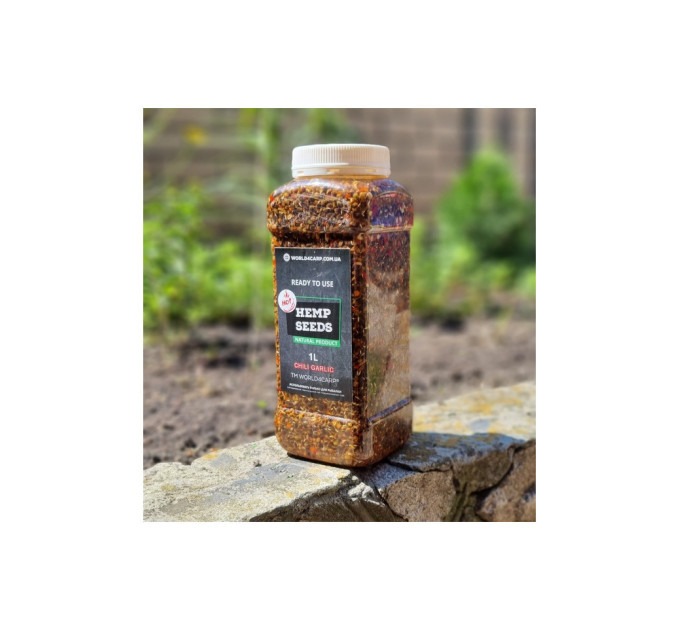 Конопля для рыбалки World4Carp Hemp Seed Chili Garlic 1л