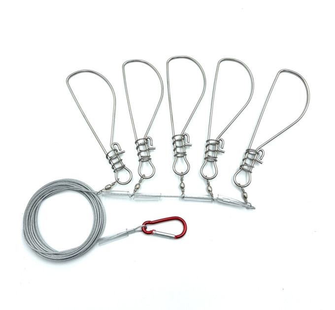 Кукан трос 5 карабінів #28-05