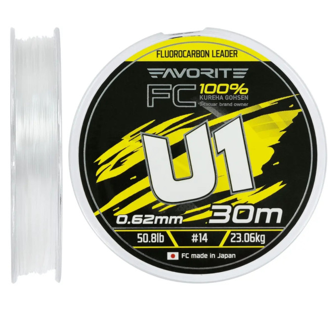 Флюорокарбон Favorite U1 FC 30m #14.0/0.62mm 50.8lb/23.06kg