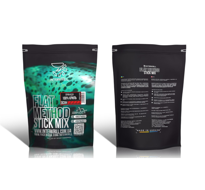 Прикормка Interkrill Флэт Метод Стик Микс 100% Криль 800 г