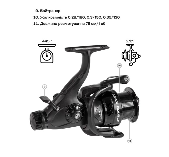Котушка BRAIN Apex Double 6000 Screw Handle 6+1BB