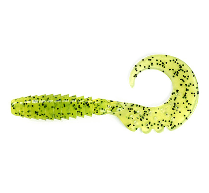 Силикон FishUp Fancy Grub 1" (12pcs.), #055 - Chartreuse/Black